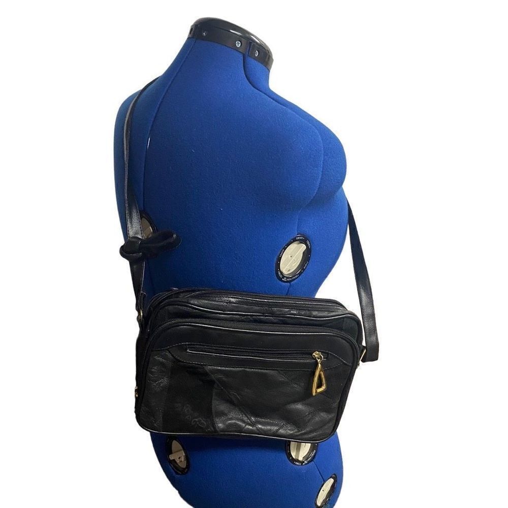 Patch Leather Black Shoulder Bag 10X2X8‎